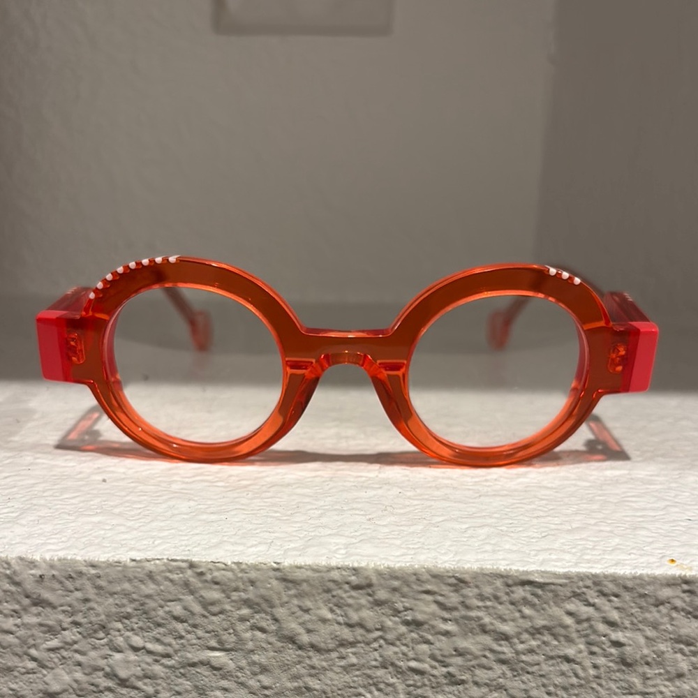 Anne & Valentin Vibrant red Round Glasses